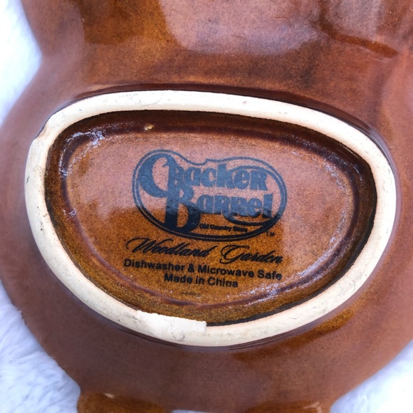 Vintage Retro Cracker Barrel Brown Owl Ceramic Double Side Dish - Picture 7 of 12